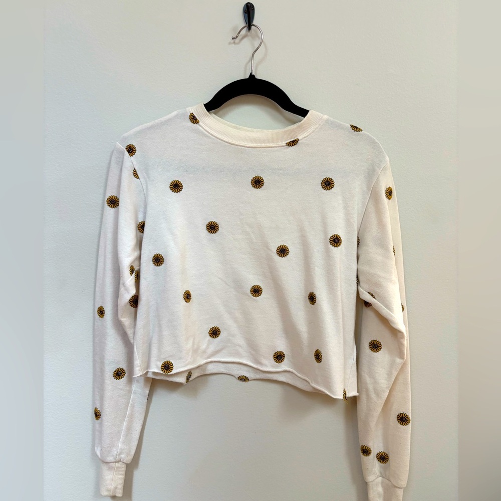 Vintage cropped daisy sweatshirt, size XS